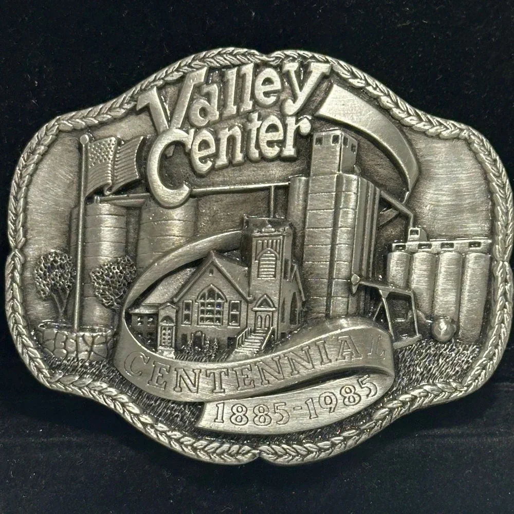 Vintage 1985 Valley Center KS Centennial Limited Edition Belt Buckle 281/1500